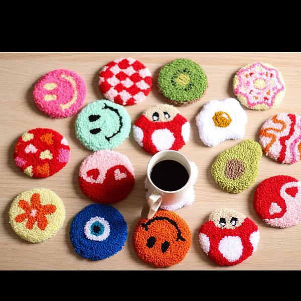 Sous-verres en punch needle -2pieces