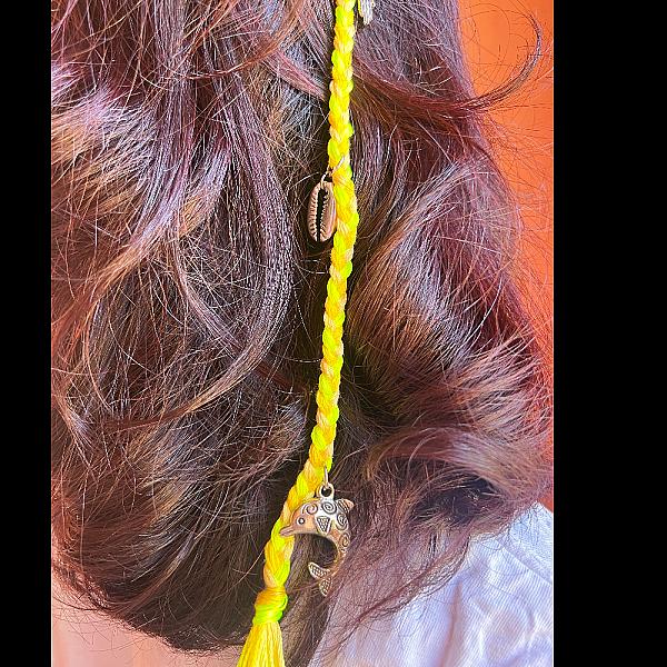Barrete Tamazight Jaune – Accessoire Cheveux Tribal Berbère